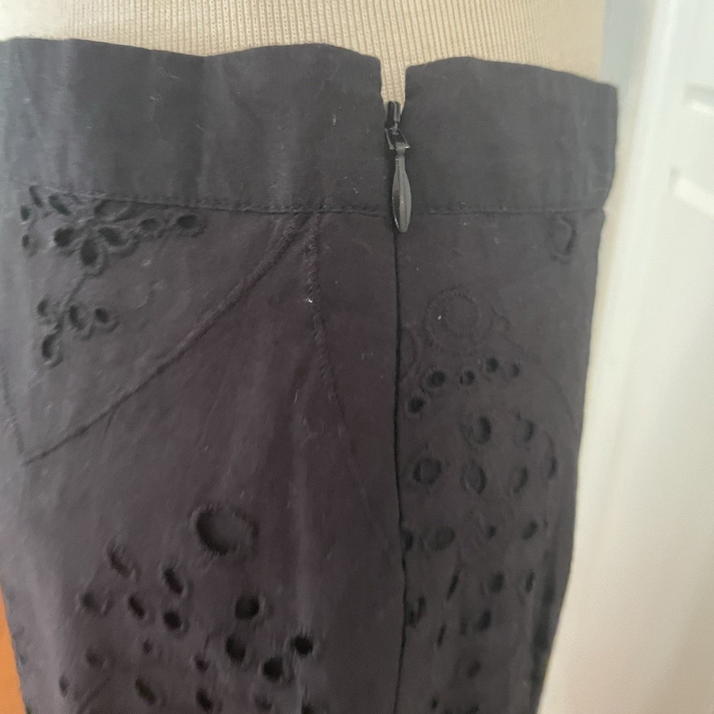 Find Brand Black Eyelet Women's Skirt Size 12 Cottage Coastal Cowgirl 100%cotton - Picture 6 of 11